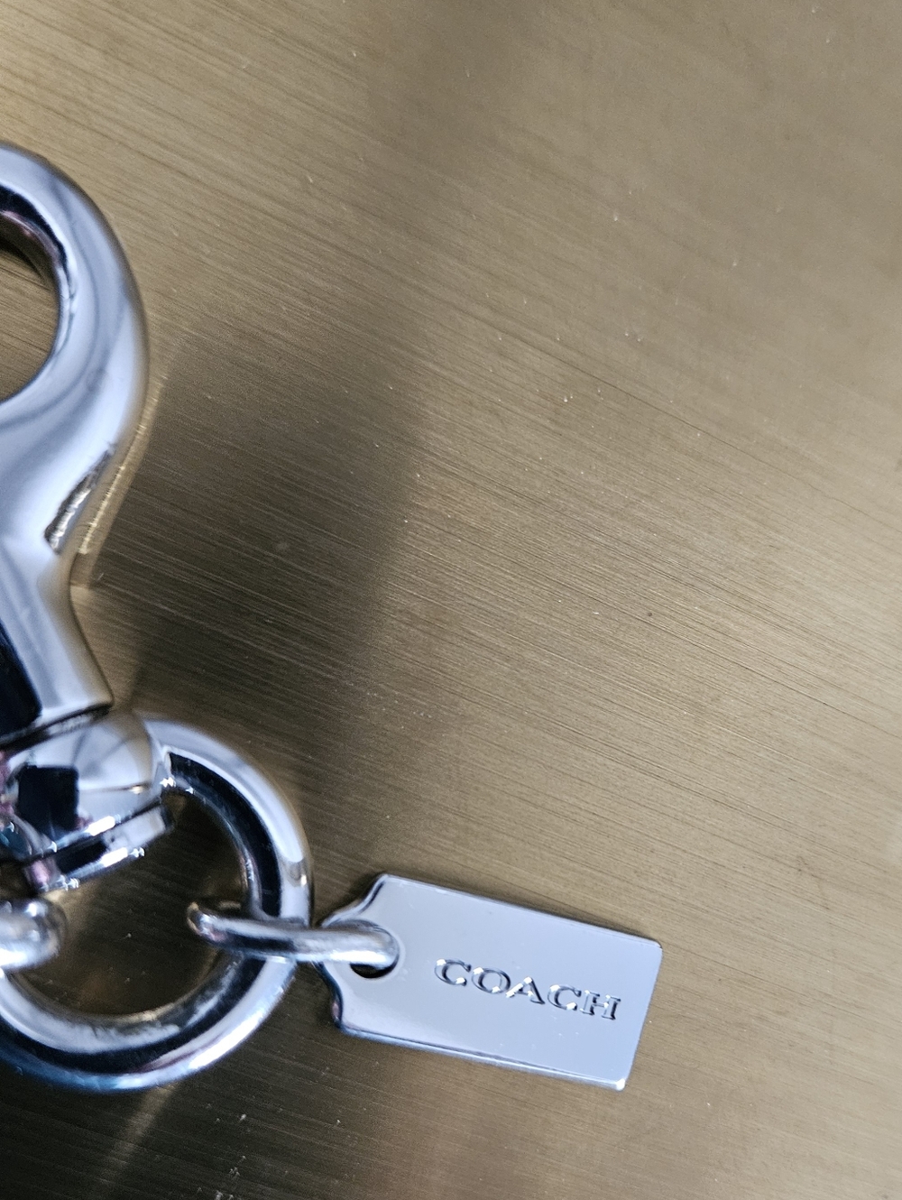 Coach Pink Glitter Resin Tea Rose Bag Charm Keychain - Picture 4 of 8